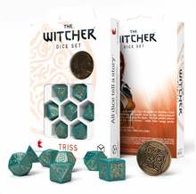 Täringukomplekt The Witcher Triss, türkiis ja kuldne