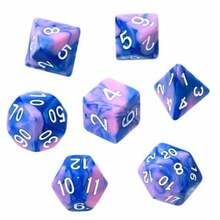 Mängutäringud Rebel RPG Dice Set, sinine ja roosa