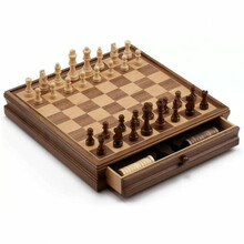 Male-kabe komplekt pähklipuust, kuningas 7,6 cm