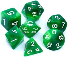 Mängutäringud Rebel RPG Dice Set, green and yellow