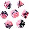 Lauamängude täringukomplekt Rebel RPG Dice Set, roosa ja must