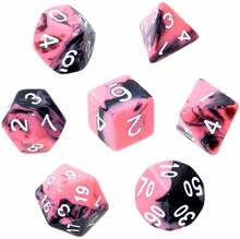 Lauamängude täringukomplekt Rebel RPG Dice Set, roosa ja must