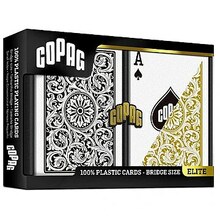 Mängukaardid Copag Elite Bridge, topeltpakk (kuldne ja must)