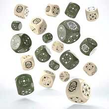 Täringukomplekt Crosshairs Compact D6 RPG, beež/roheline