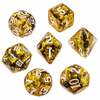 RPG täringukomplekt REBEL, Dense core, Gold (valged numbrid)
