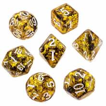 RPG täringukomplekt REBEL, Dense core, Gold (valged numbrid)