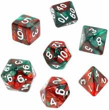 RPG täringukomplekt Rebel, punane ja roheline