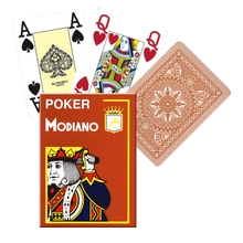 Kaardid Modiano Poker 4 Jumbo Index, pruun