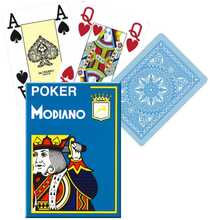 Mängukaardid Modiano Poker 4 Jumbo Index, helesinine