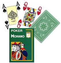 Mängukaardid Modiano Poker 4 Jumbo Index, tumeroheline