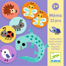 Mälu mäng Memo - Väikesed loomad DJECO DJ08254, 32 tk