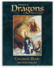 Värviraamat Dreams of Dragons & Dragon Kin, 96 lehekülge, 27.5x21.5 cm