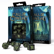 Täringukomplekt Call Of Cthulhu, must ja fluorestseeruv