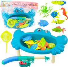 Laste mängulaud kilpkonna kujuga kalapüügikomplektiga, Lean Toys, sinine