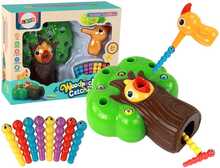 Magnetmäng Lean Toys Püüa uss kinni ja toida linnukest, 10 tk