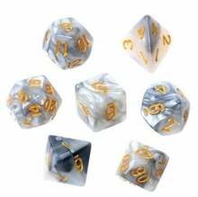 Lauamängude täringute komplekt Rebel RPG, Steel/White