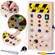 Puidust Montessori manipuleerimislaud Jokomisiada ZA5944, elektrilised LED-id
