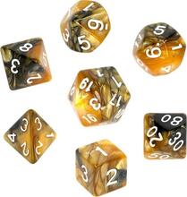 Täringukomplekt REBEL RPG, kahevärviline - must ja kuldne