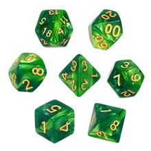 RPG täringukomplekt Rebel, kahevärviline, münt ja roheline