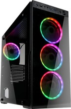 Arvutikorpus Kolink Horizon RGB, Midi Tower, Tempered Glass, must