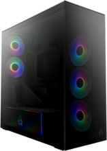 Arvutikorpus Arctic Xtender VG, Midi-Tower, E-ATX, RGB, Tempered Glass, must
