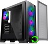 Arvutikorpus Evolveo Ptero Q2+, ATX, must, 4x ARGB ventilaatorit