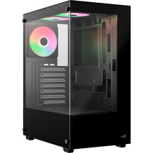 Arvutikorpus Aerocool Pivot-G-BK-v3, tower, must, tempered glass x 2