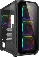 Arvutikorpus Sharkoon AK5G RGB, ATX, midi tower, must, karastatud klaas x2