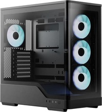 Arvutikorpus Aerocool P500A-BK-v1, Tower, must, Tempered Glass x 2