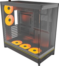 Arvutikorpus Montech HS02 PRO, Midi-Tower, must, karastatud klaas x 2