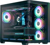 Arvutikorpus Aerocool P500C EVO-G-BK-v1, tower, must, Tempered Glass x 2