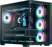 Arvutikorpus Aerocool P500C EVO-G-BK-v1, tower, must, Tempered Glass x 2