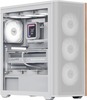 Arvutikorpus Aerocool D501A-G-WT-v2, Midi Tower, valge/puit