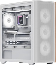 Arvutikorpus Aerocool D501A-G-WT-v2, Midi Tower, valge/puit