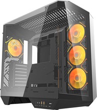 Arvutikorpus Darkflash DY470, must, 4 ventilaatorit, GPU tugi