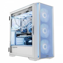 Arvutikorpus Modecom Horizon ARGB Flow, MIDI, must/valge