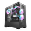 Arvutikorpus Darkflash DS900 AIR, must, 7 ARGB ventilaatoriga