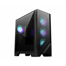 Arvutikorpus MSI MAG Forge 320R Airflow, Micro Tower, läbipaistev/must