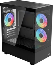 Arvutikorpus Aerocool Viewport Mini V2 ARGB, midi tower, must, karastatud klaas x 2