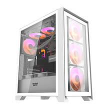 Arvutikorpus Darkflash DRX70 Glass, 4 RGB ventilaatorit, valge