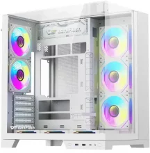 Arvutikorpus DarkFlash TH285 PLUS, valge, 8 ventilaatoriga