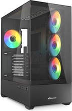 Arvutikorpus Sharkoon AK6 RGB, Tower, ATX, must, Tempered Glass x 2