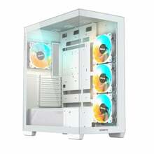Arvutikorpus Gigabyte GB-C500PI ST, Midi Tower, valge, läbipaistev paneel