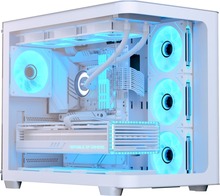 Arvutikorpus Aerocool P500C-G-WT-v1, Midi Tower, valge, karastatud klaas x3