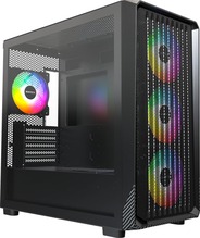 Arvutikorpus Montech X5M, Midi Tower, Micro-ATX, ARGB, karastatud klaas, must
