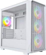 Arvutikorpus Montech X5M, midi tower, Micro-ATX, ARGB, karastatud klaas, valge