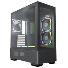 Arvutikorpus Montech SKY TWO, Midi Tower, must, Tempered Glass x 2