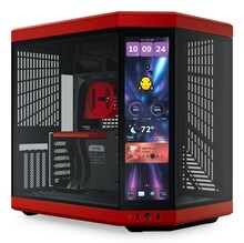 Arvutikorpus Hyte Y70 Touch Infinite, Midi Tower, must/kirsipunane
