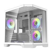 Arvutikorpus Darflash FT350 koos 5 aRGB ventilaatoriga, valge