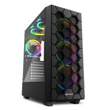 Arvutikorpus Sharkoon RGB HEX, läbipaistev/must